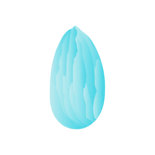 illustration en bleu clair d’une amande
