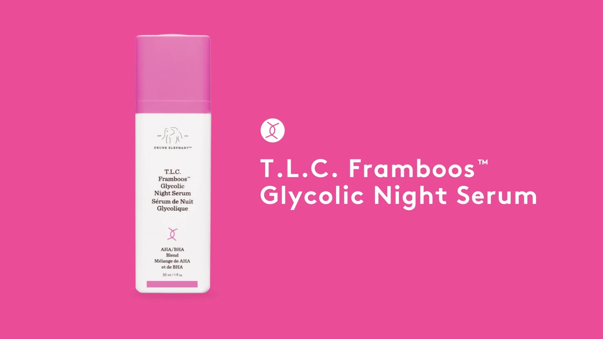 video detailing the benefits of TLC Framboos Glycolic Night Serum