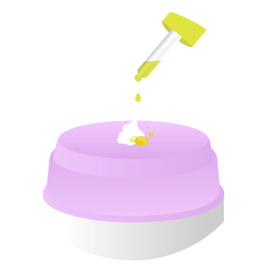 illustration of the pump top of Lala Moisturizer with a pump of Lala and drops of Marula Oil being dispensed from the dropper