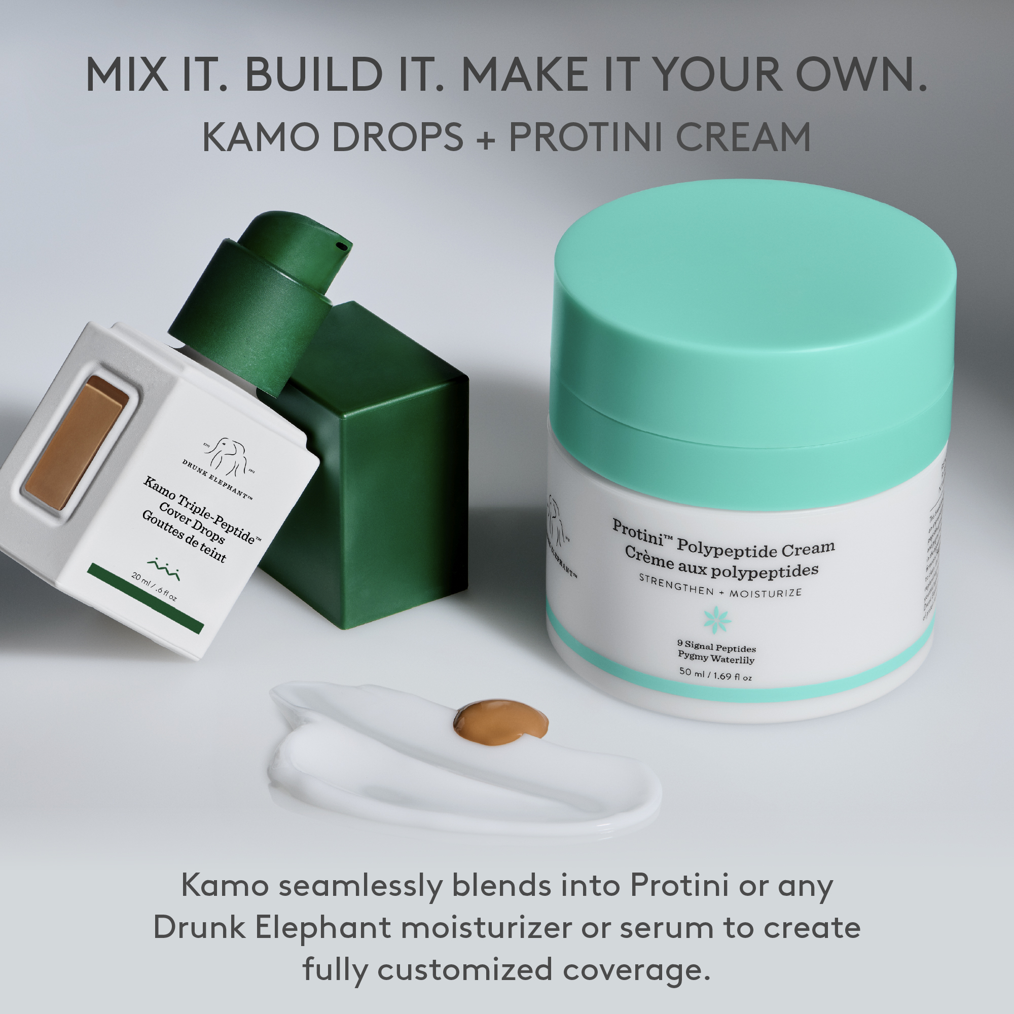 Kamo Triple-Peptide&trade; Gouttes de teint, Tr&egrave;s clair 2C